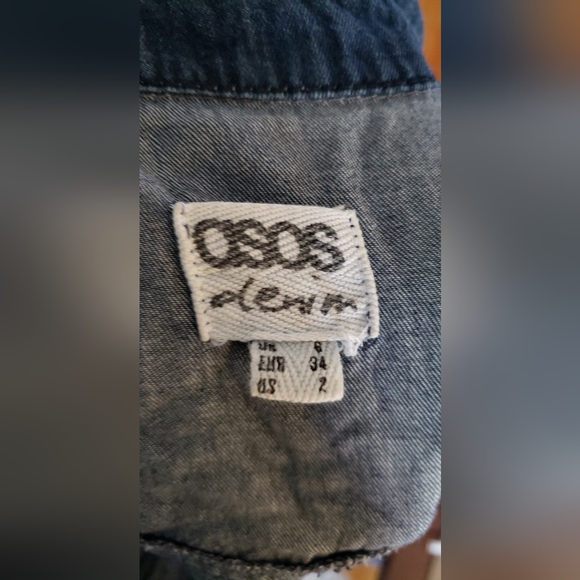 ASOS Denim off shoulder buttoned shirt xs - Picture 6 of 10